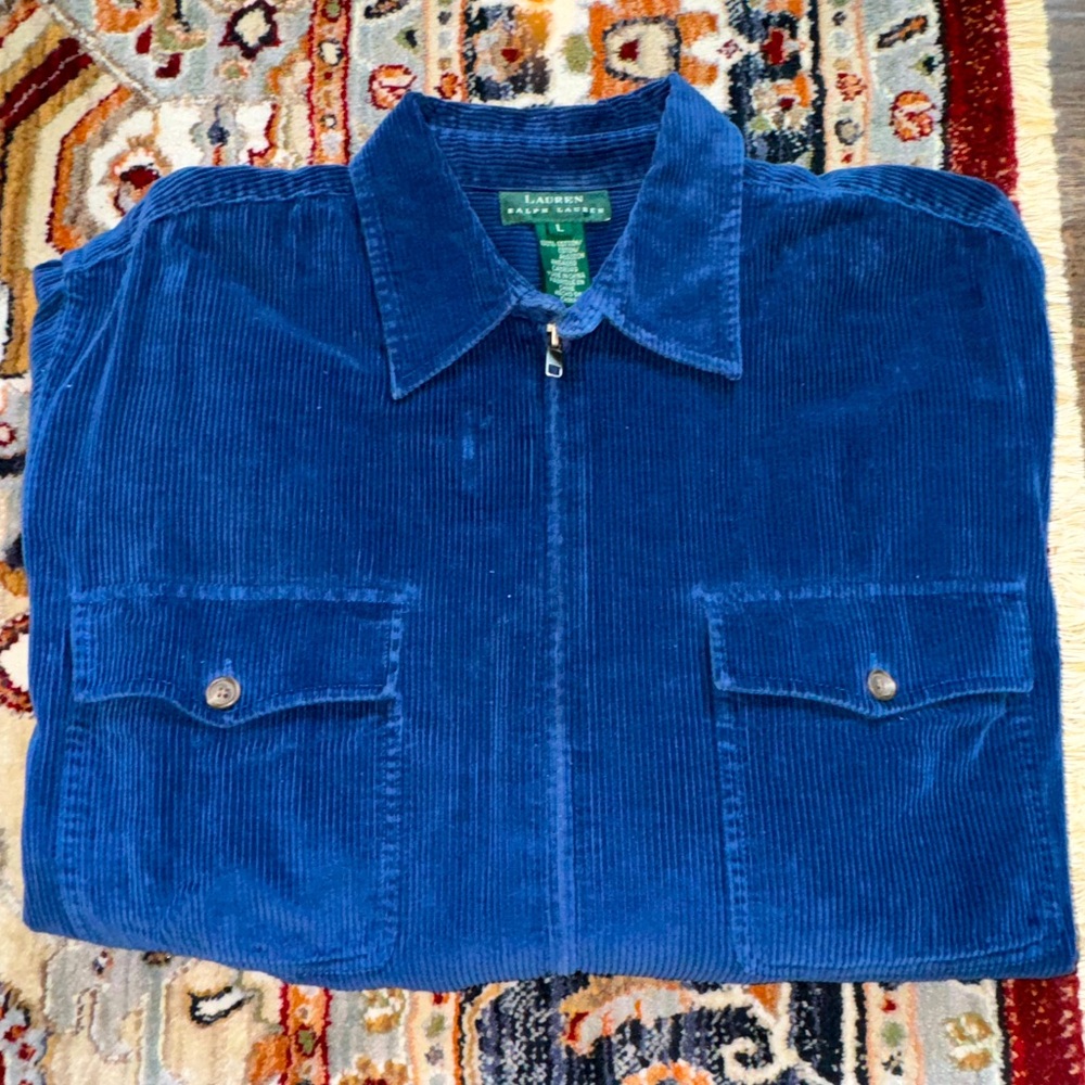 Vintage Ralph Lauren Corduroy Jacket, Navy Blue, Size Large.